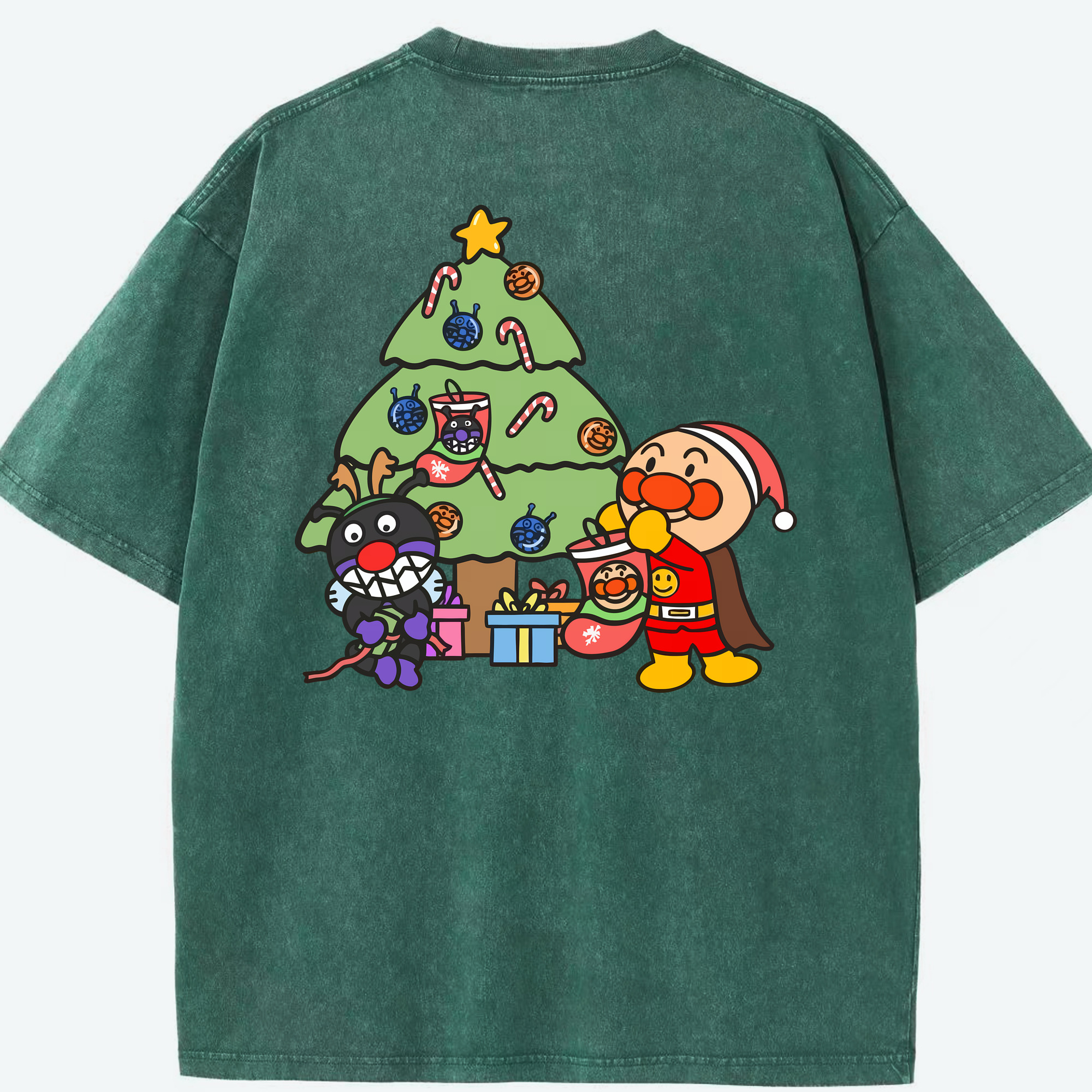 （画像用） アンパンマン Anpanman 綿100% ヴィンテージ風 半袖Tシャツ（背面プリント）
